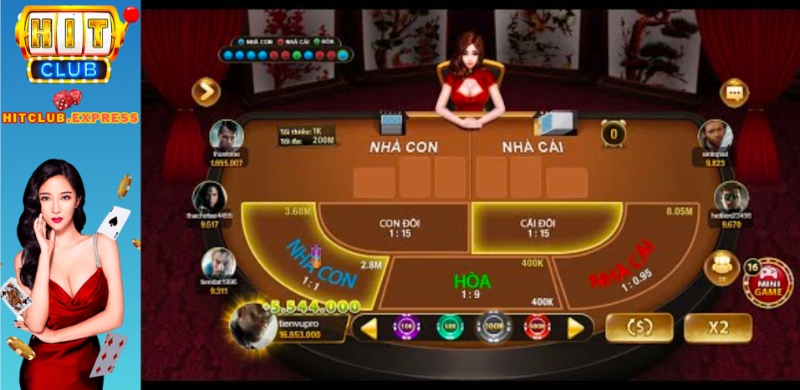 Giao diện Baccarat HitClub