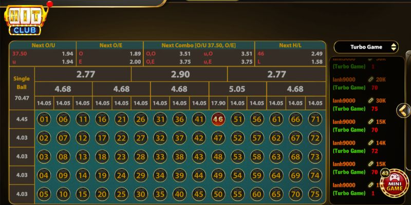 Number game hitclub hấp dẫn