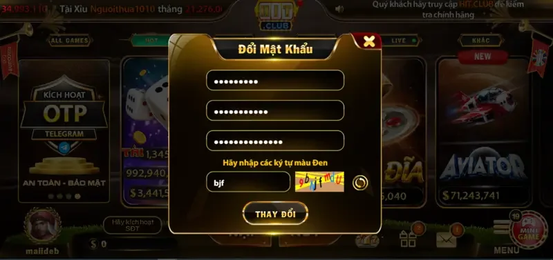 Hướng dẫn Lấy lại mật khẩu Hitclub